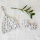 Spooky Scary Skeletons Halloween Personalized Knotted Newborn Hat & Bow Headband