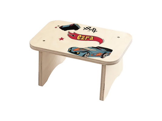 Kids Personalized Step Stool | Let's Race