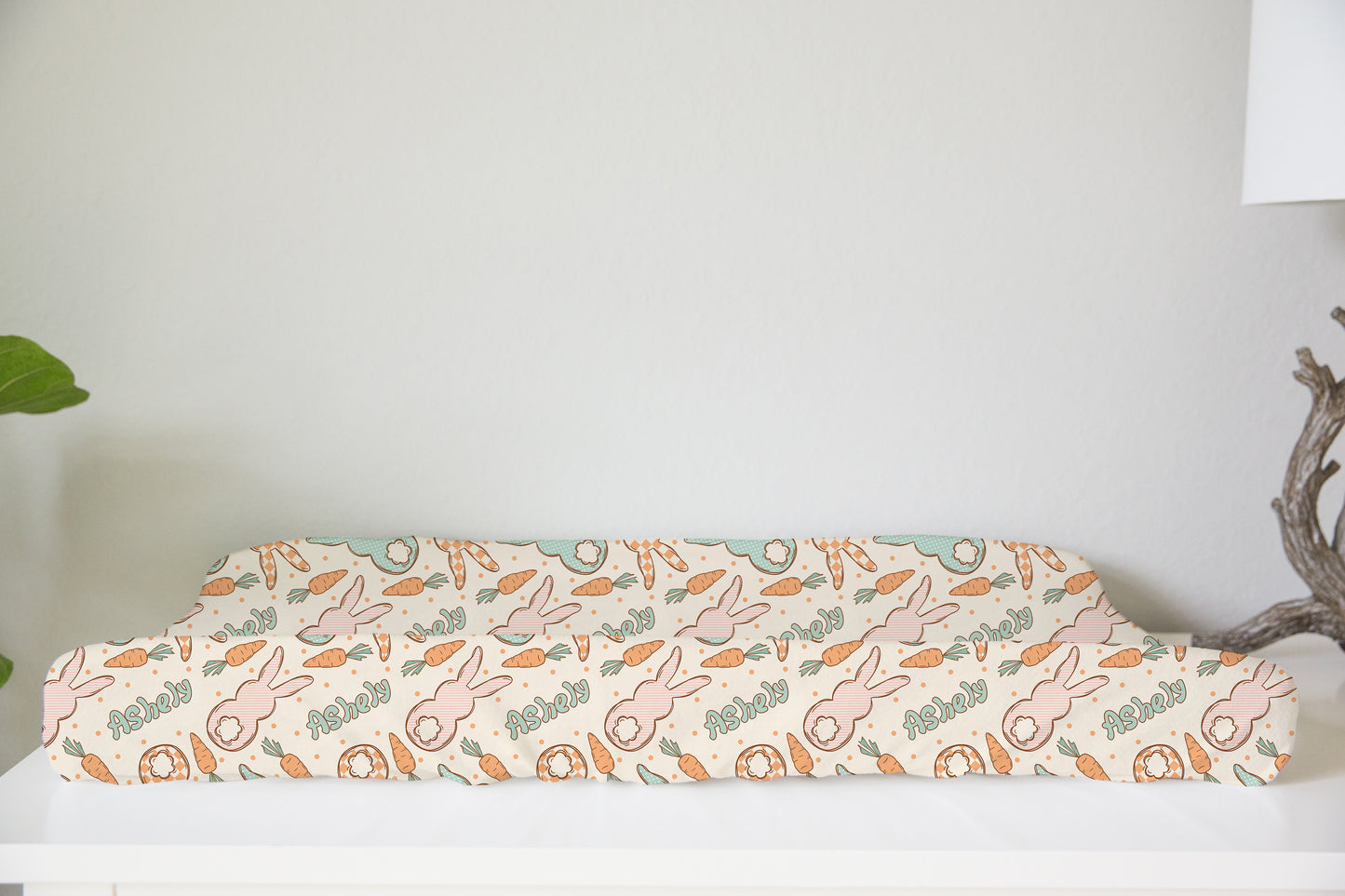 Easter Bunny Personalized Changing Pad Cover