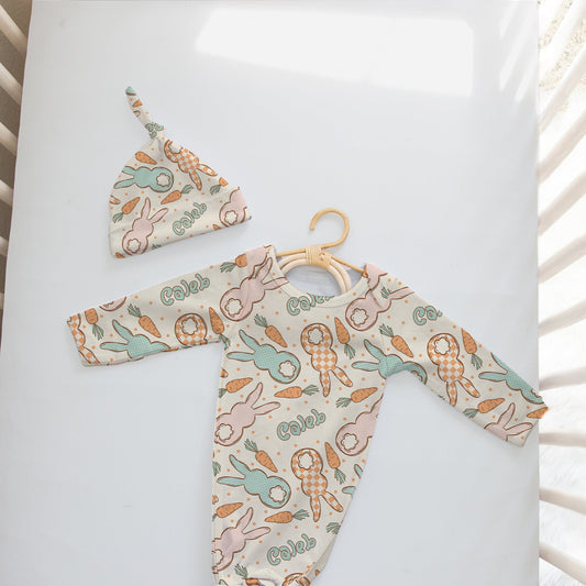 Easter Bunny Personalized Name Infant Gown