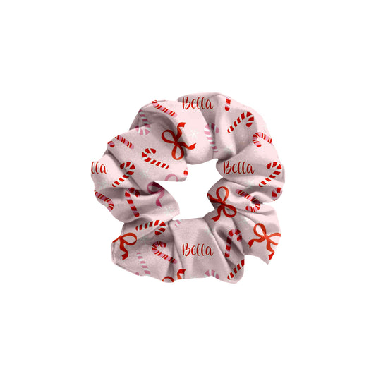 Peppermint Bows Personalized Christmas Hair Scrunchie