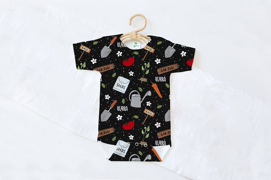 Green Thumb Personalized Name Baby Bodysuit