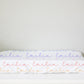 Rainbow Pastels Doodle Font Personalized Changing Pad Cover