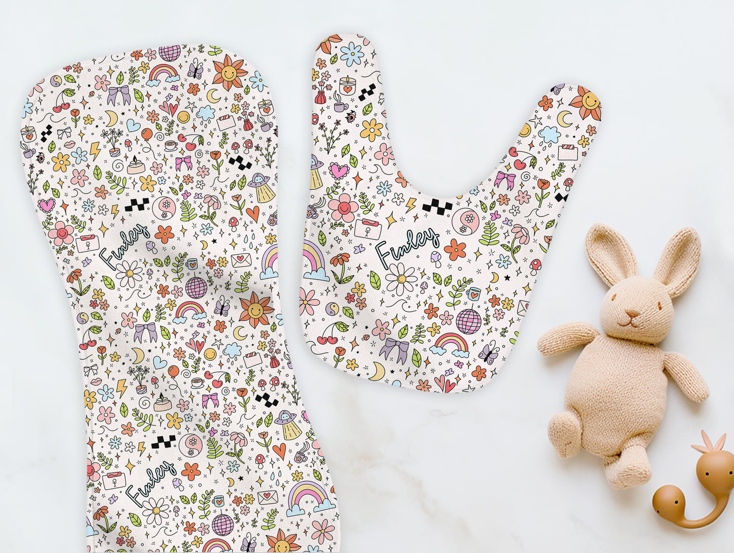 Girl Vibes Only Burp Cloth & Bib