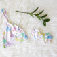 Watercolor Princess Personalized Name Knotted Newborn Hat & Bow Headband