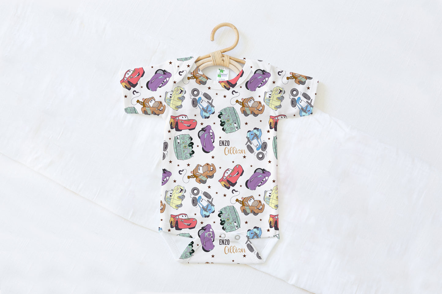 Mater & Friends Personalized Name Baby Bodysuit