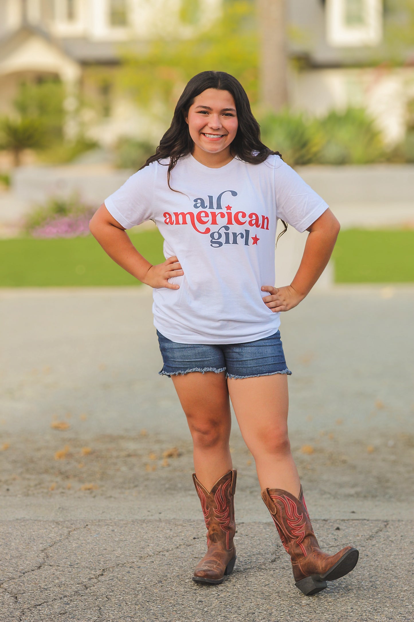 All American Girl Women's Graphic Tee | White