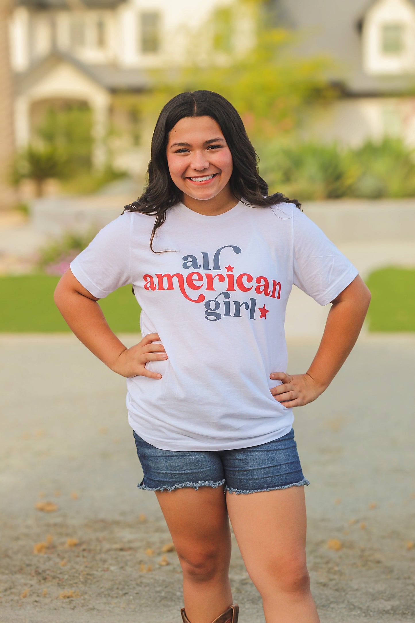 All American Girl Women's Graphic Tee | White