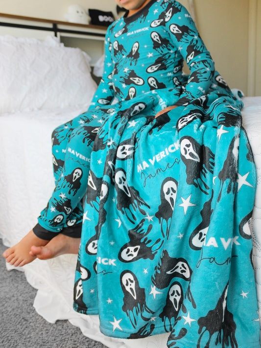 Don't Hang Up Halloween Long Sleeve Jersey Jams – Two-Piece Loungewear Set