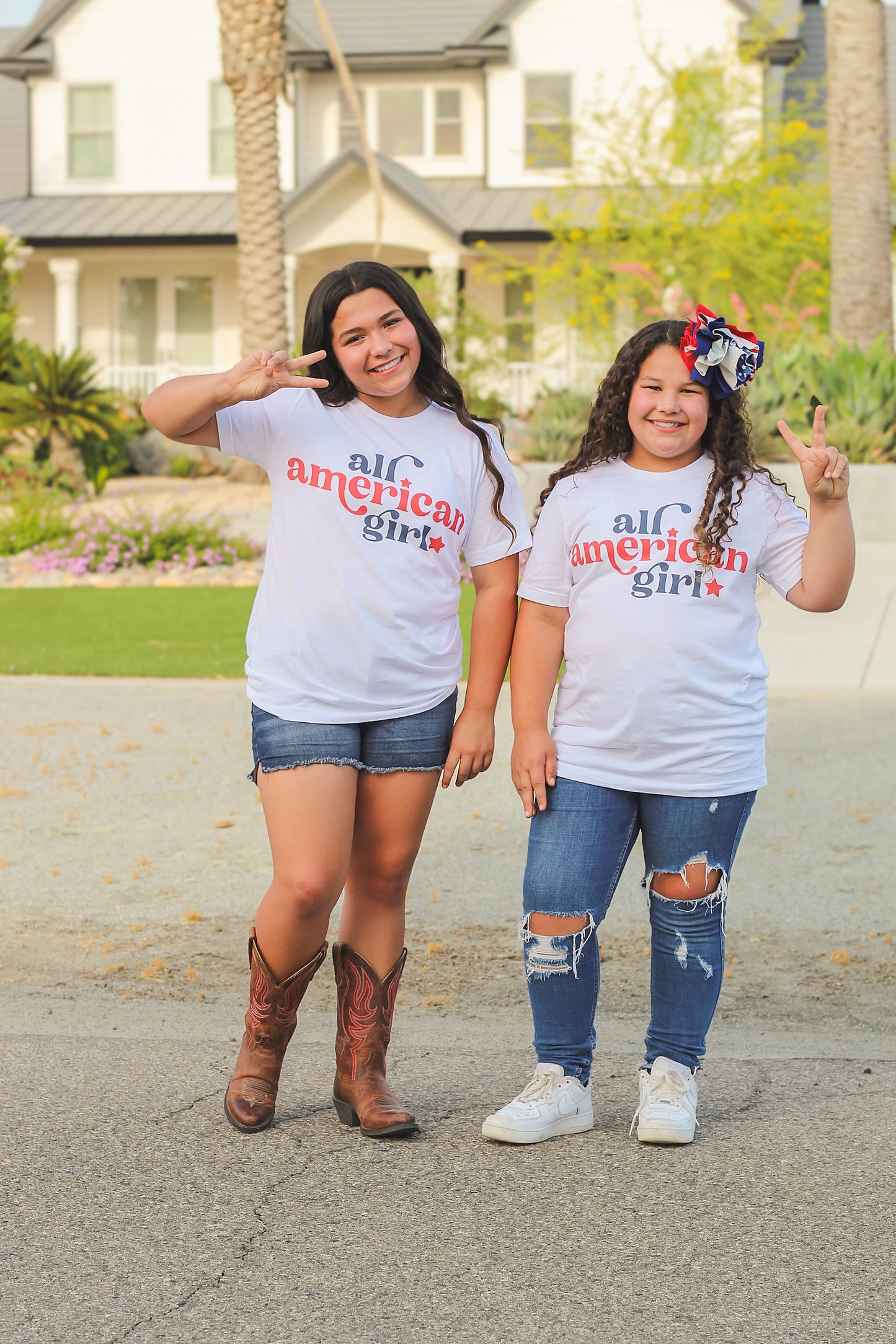 All American Girl Women's Graphic Tee | White