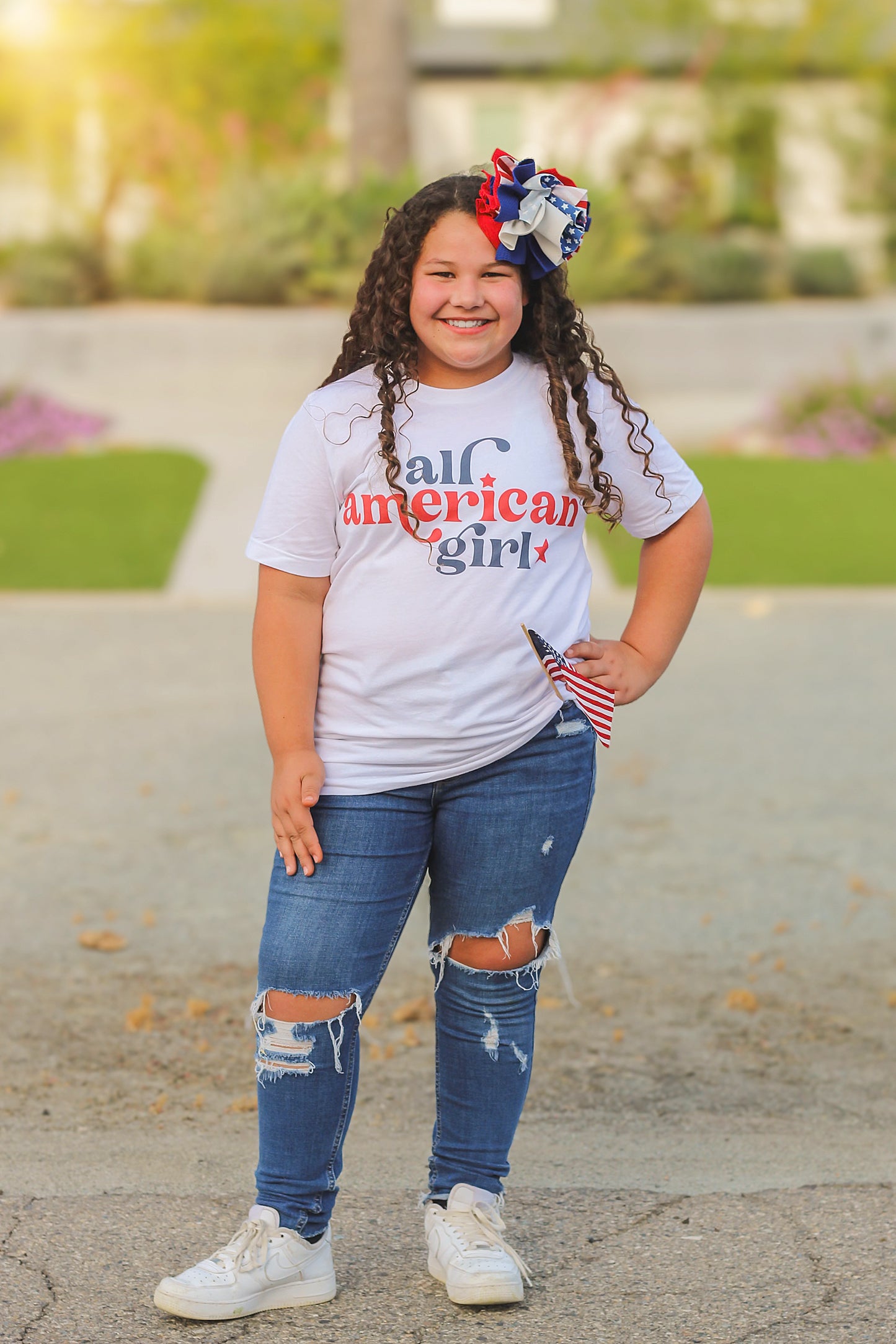 All American Girl Women's Graphic Tee | White