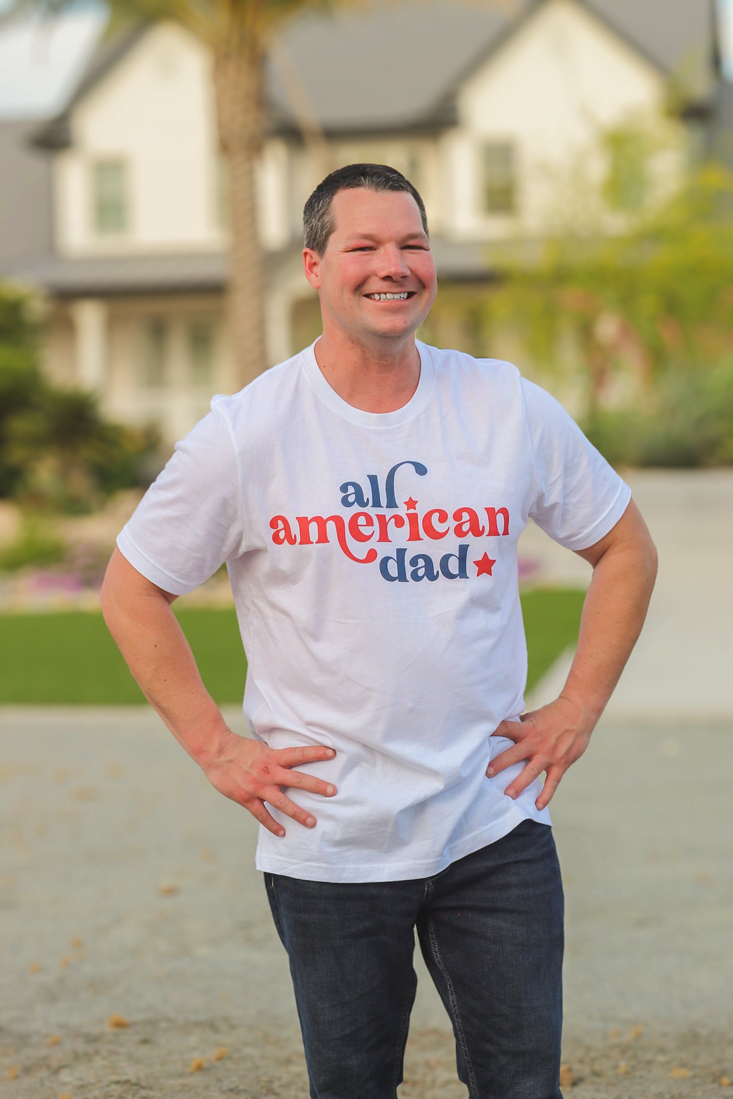 All American Dad Men's Graphic Tee | White