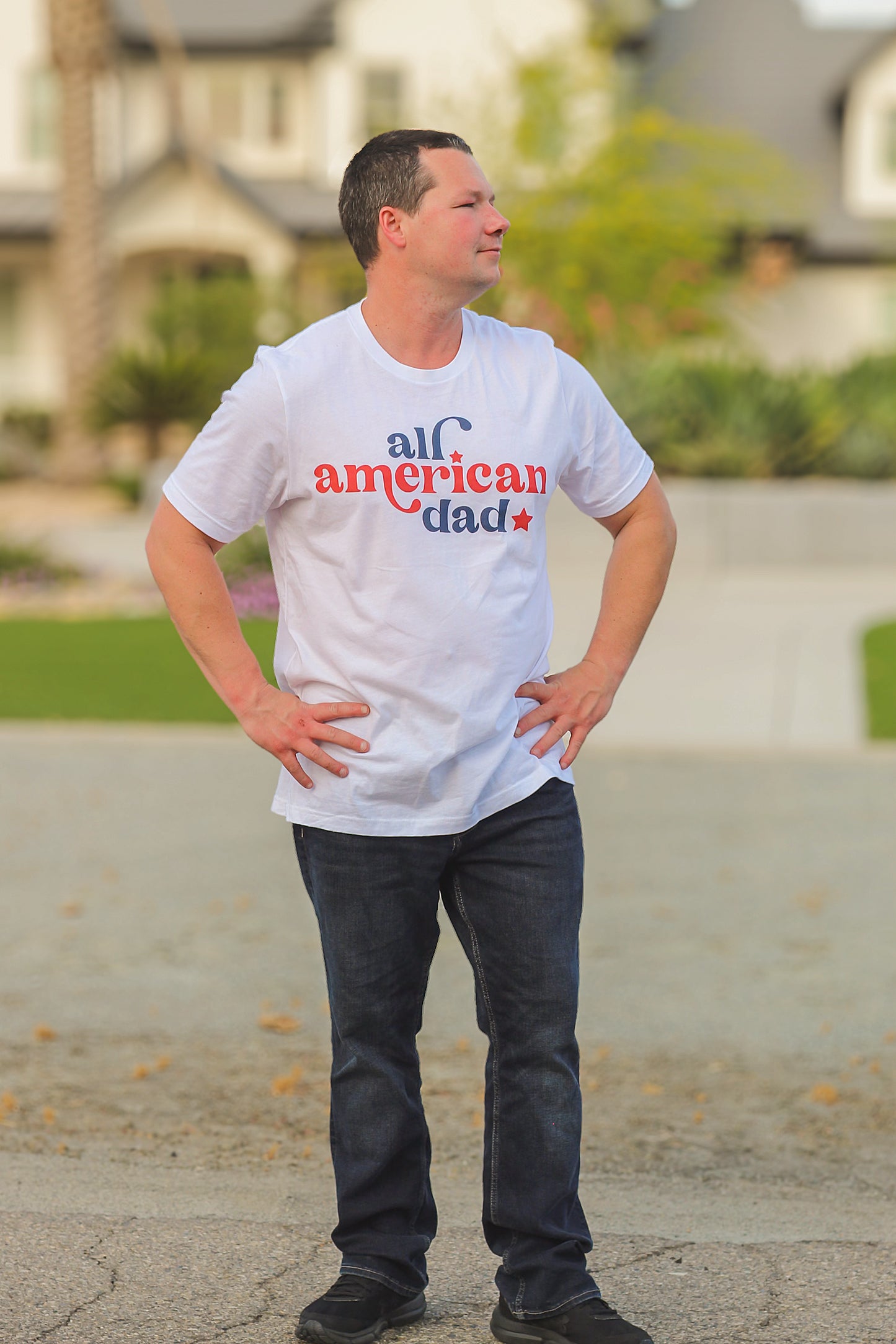 All American Dad Men's Graphic Tee | White