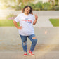 All American Girl Women's Graphic Tee | White