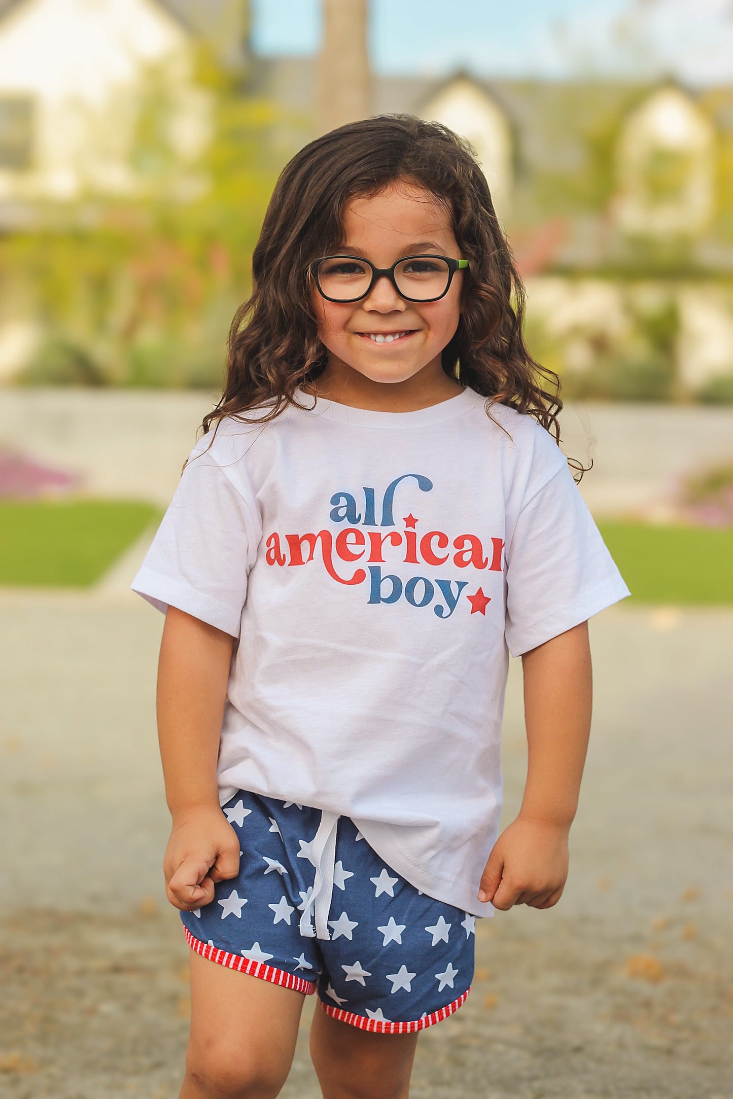 All American Boy Kids Graphic Tee  | White