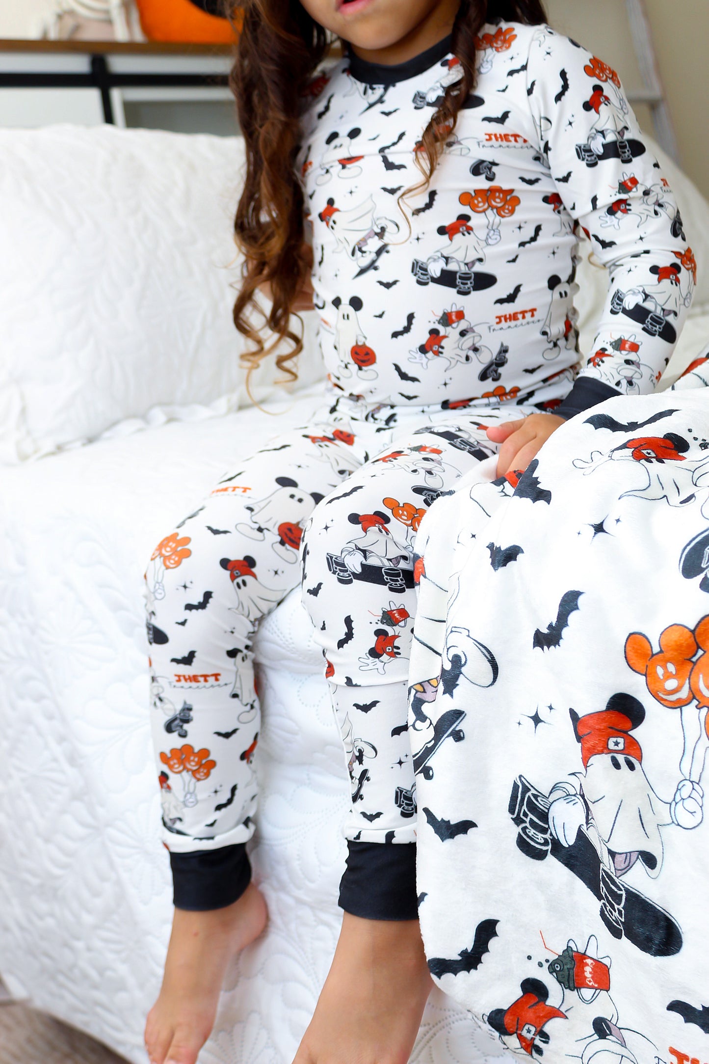Boo Crew Halloween Long Sleeve Jersey Jams – Two-Piece Loungewear Set