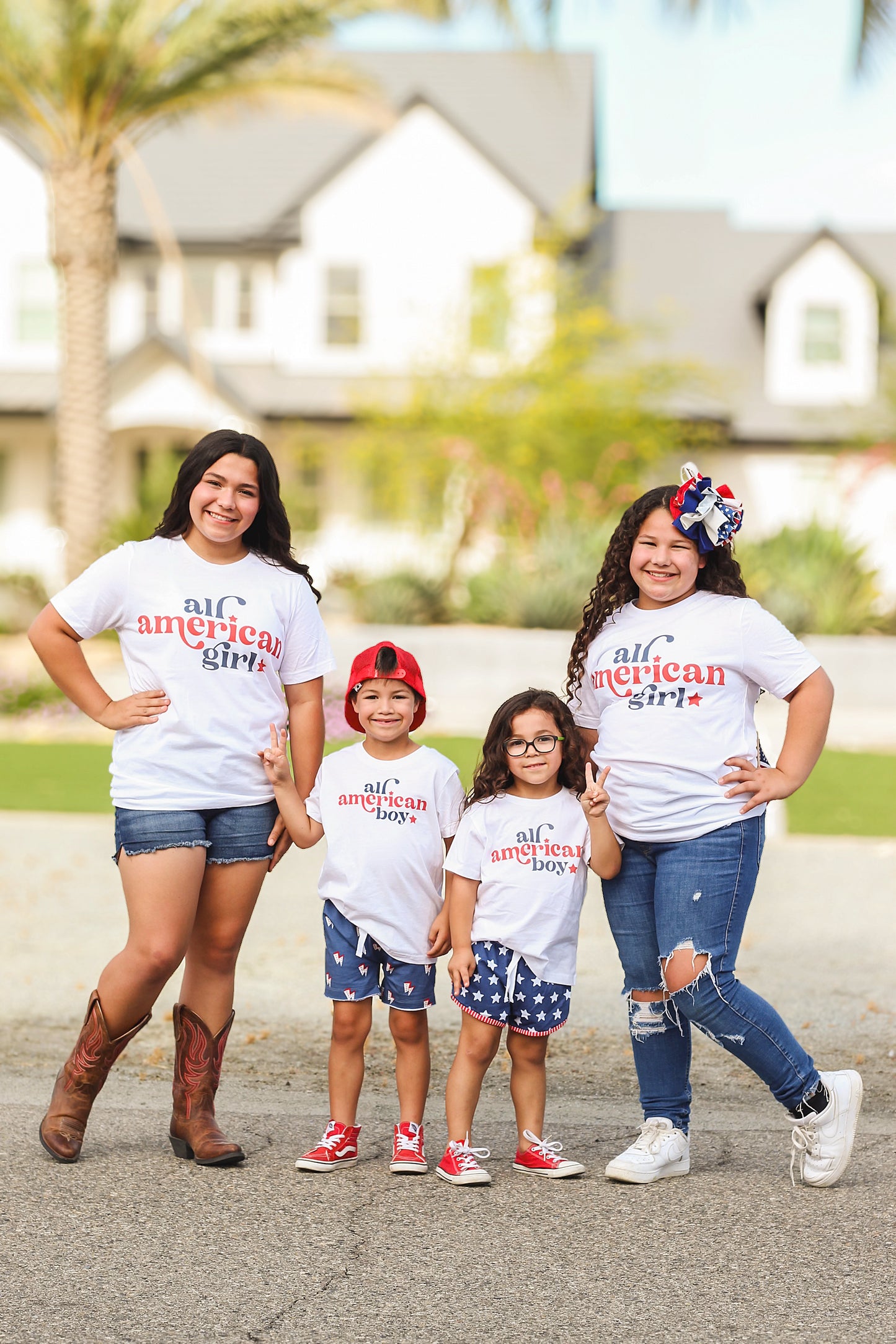 All American Boy Kids Graphic Tee  | White