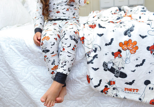 Boo Crew Halloween Personalized Minky Blanket