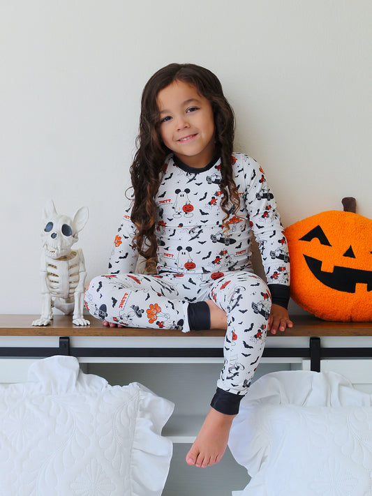 Boo Crew Halloween Long Sleeve Jersey Jams – Two-Piece Loungewear Set