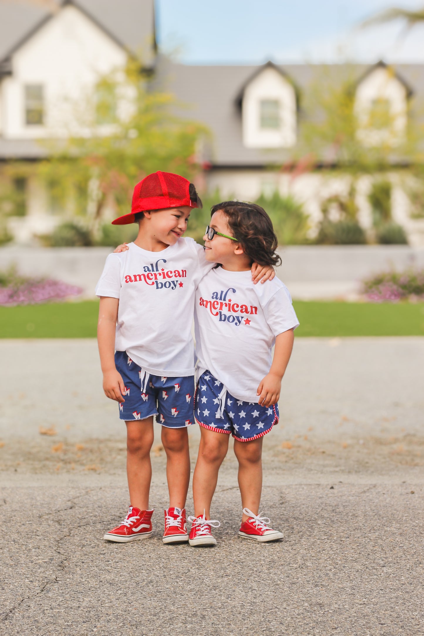 All American Boy Kids Graphic Tee  | White