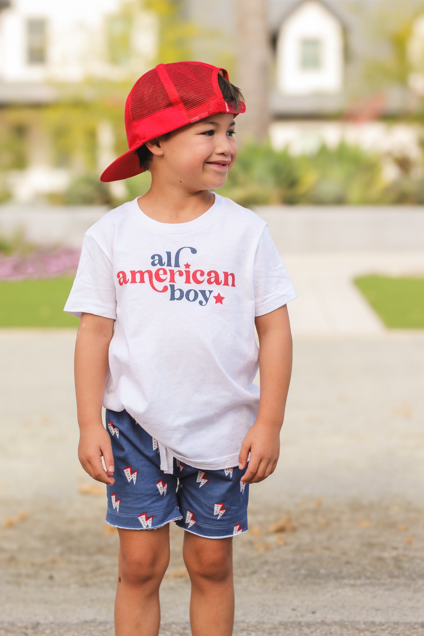 All American Boy Kids Graphic Tee  | White