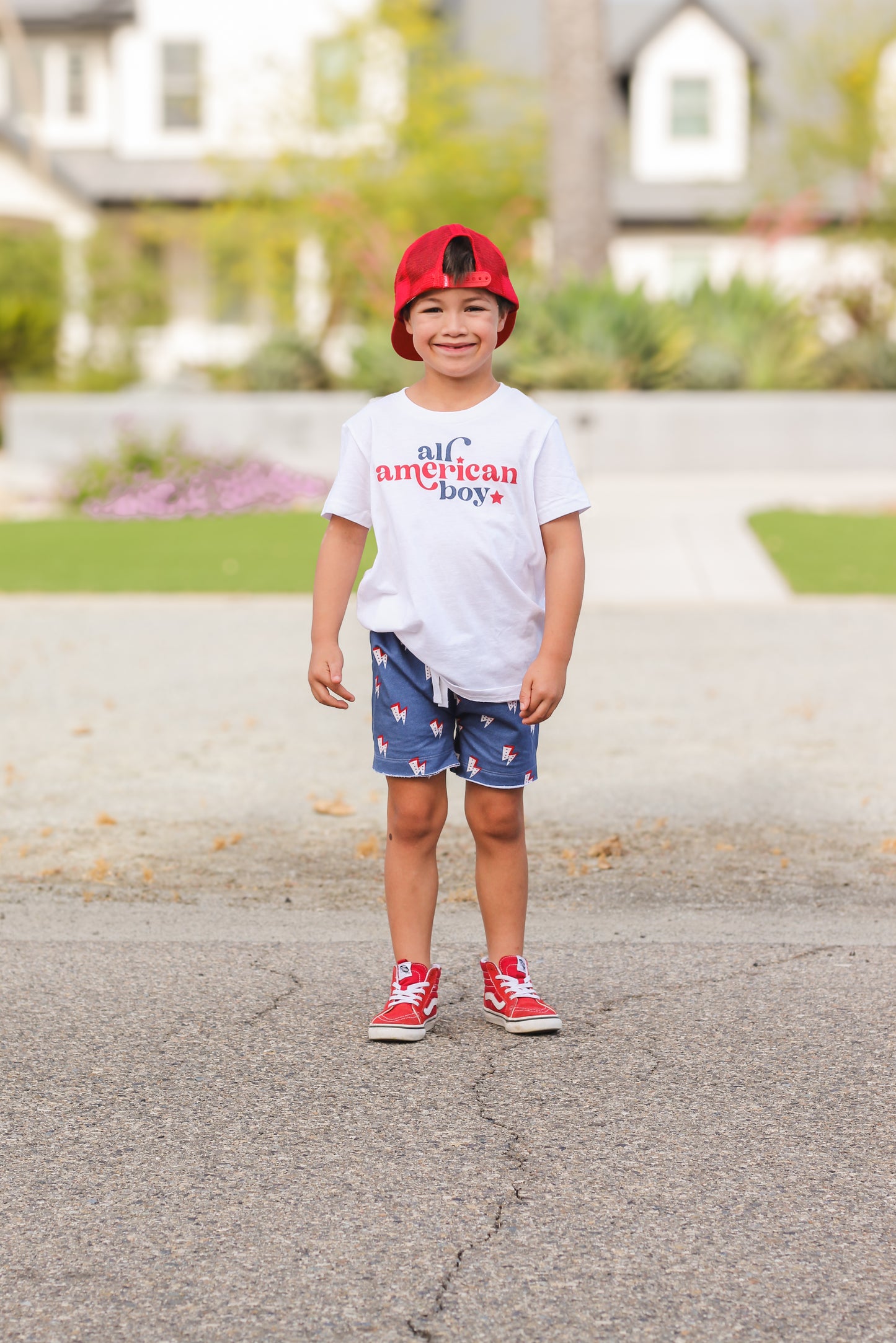 All American Boy Kids Graphic Tee  | White