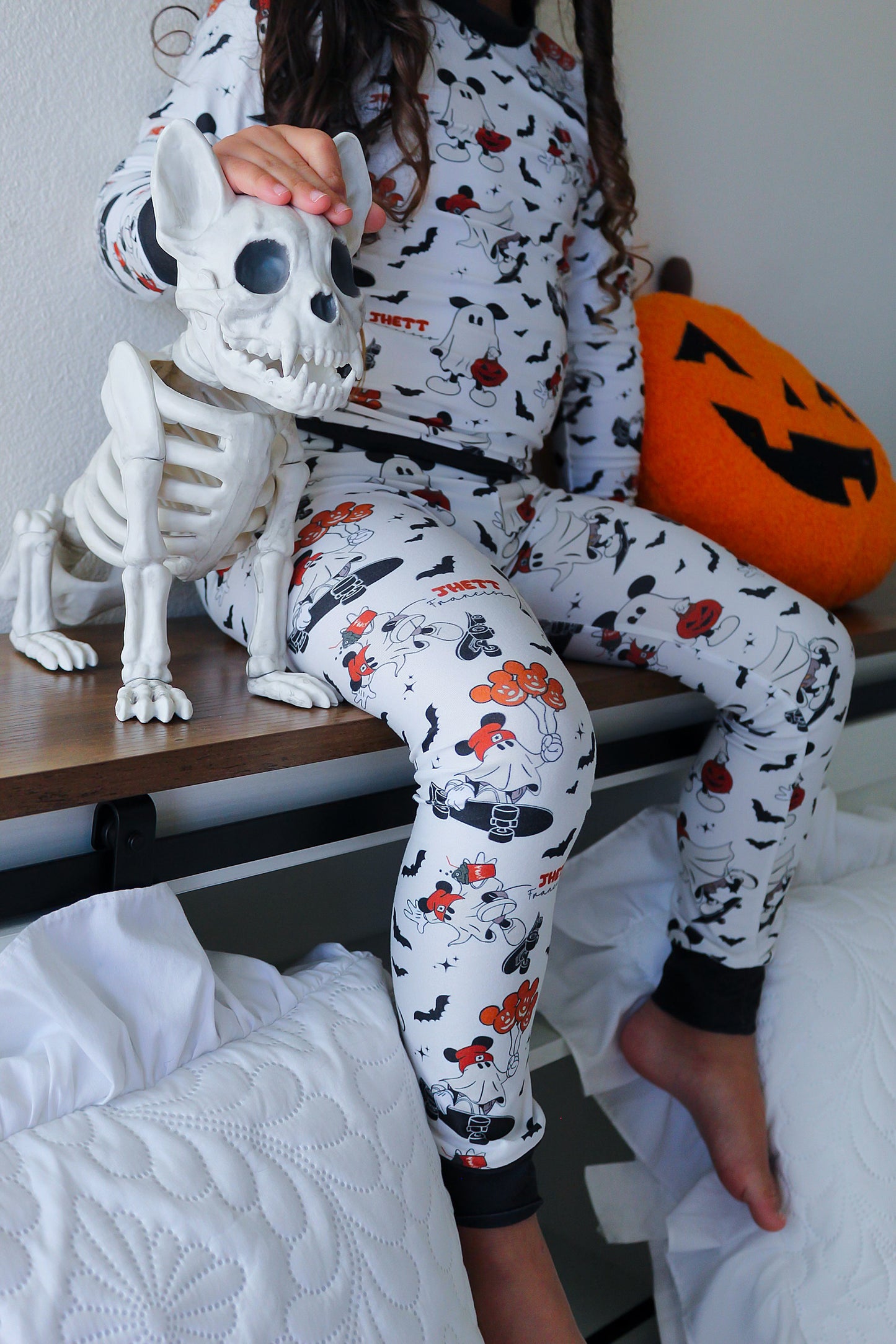 Boo Crew Halloween Long Sleeve Jersey Jams – Two-Piece Loungewear Set