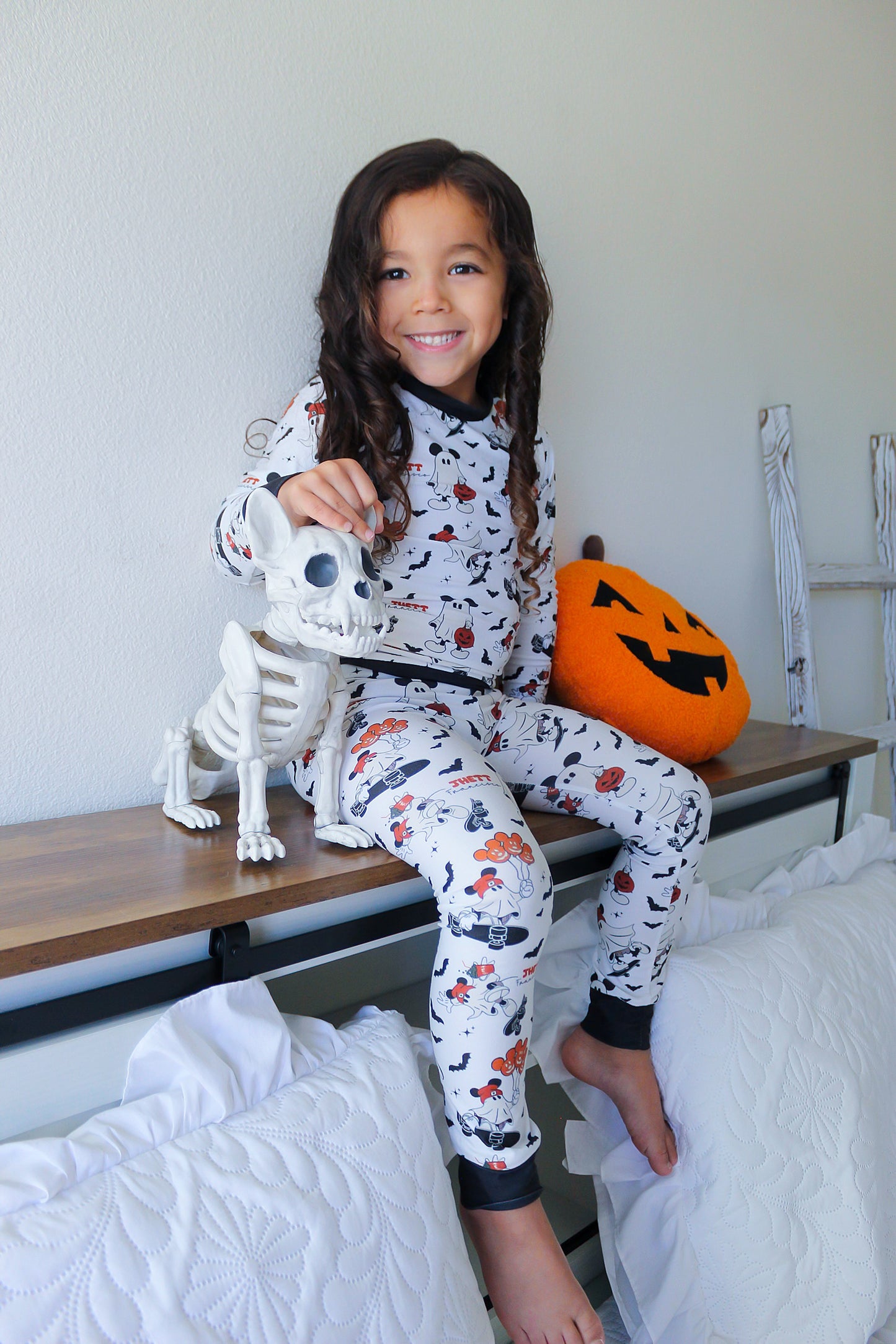Boo Crew Halloween Long Sleeve Jersey Jams – Two-Piece Loungewear Set