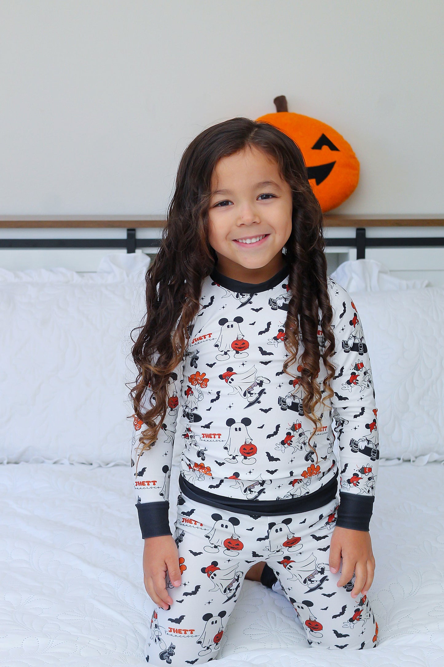 Boo Crew Halloween Long Sleeve Jersey Jams – Two-Piece Loungewear Set