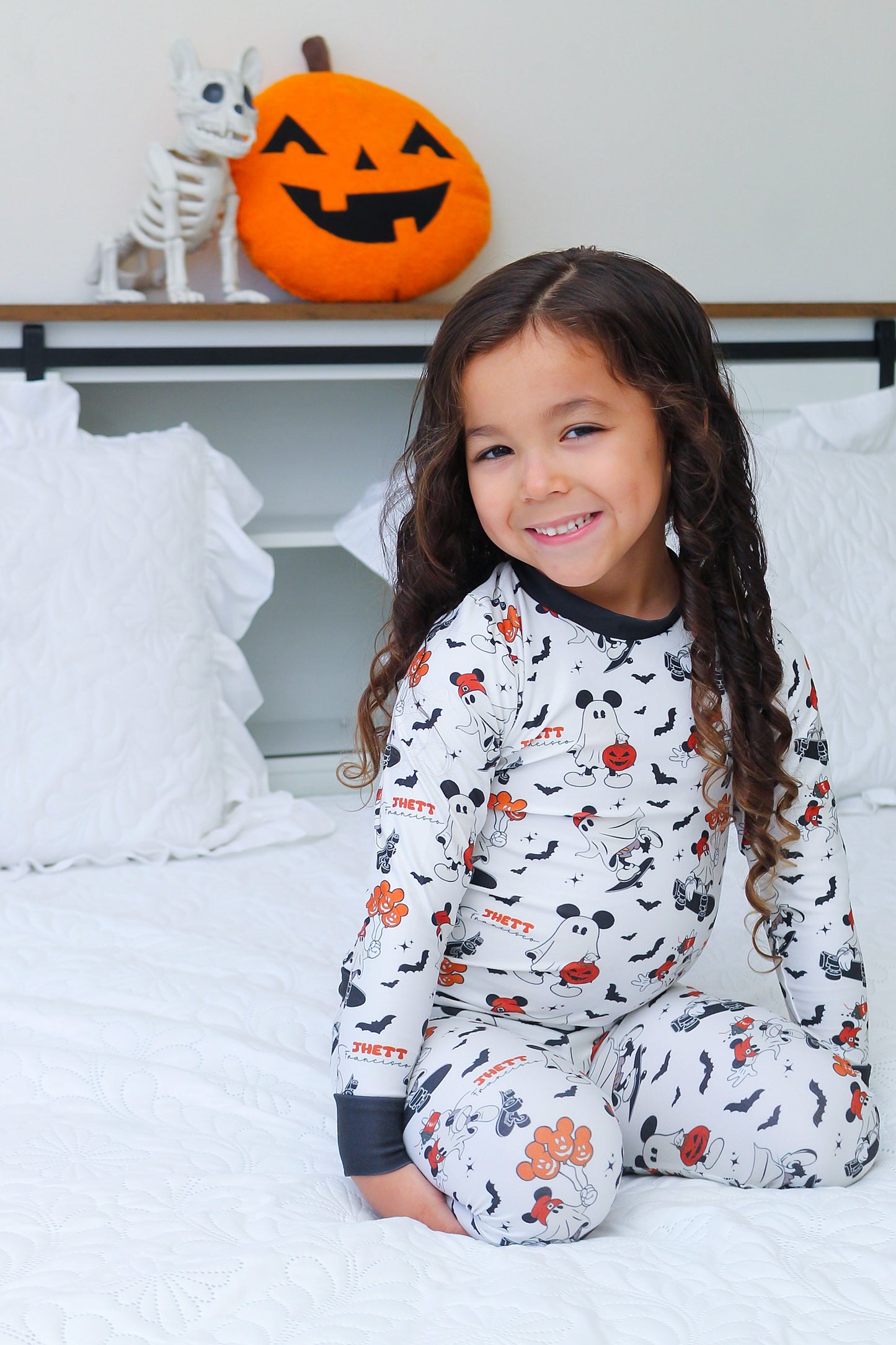 Boo Crew Halloween Long Sleeve Jersey Jams – Two-Piece Loungewear Set