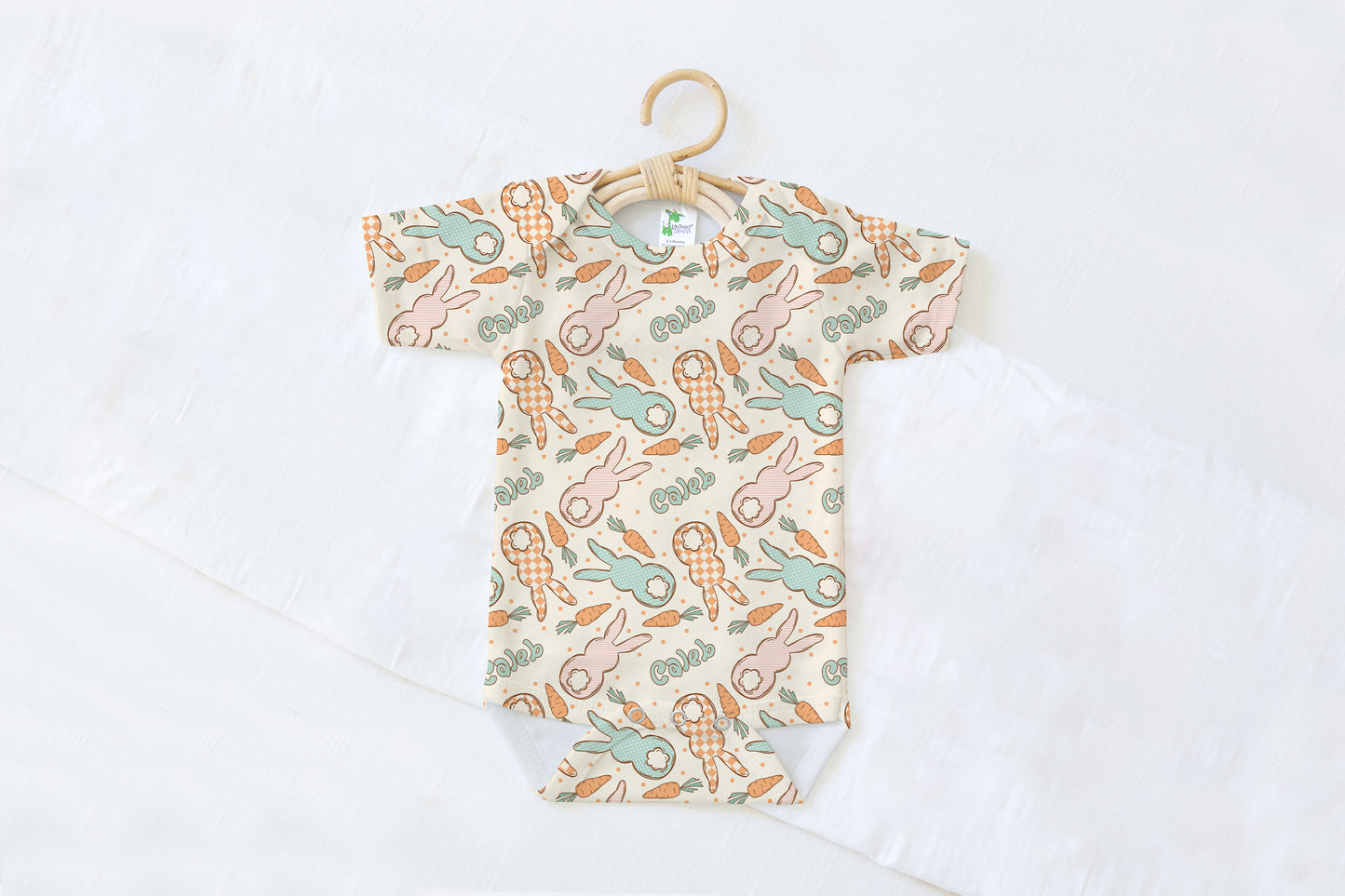 Easter Bunny Personalized Name Baby Bodysuit