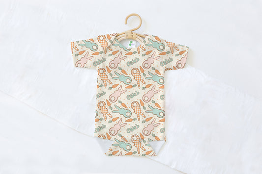 Easter Bunny Personalized Name Baby Bodysuit