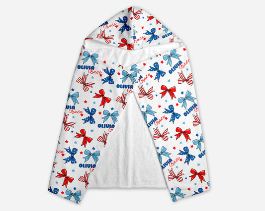 America The BOW-tiful Personalized Hooded Towel