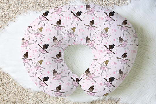 Ballerina Personalized Name Nursing Pillow Cover