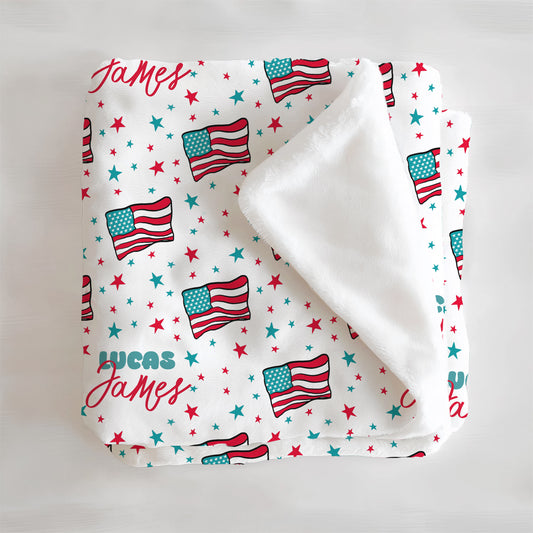 Land Of The Free Personalized Minky Blanket