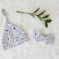 Spooky Webs Halloween Personalized Knotted Newborn Hat & Bow Headband