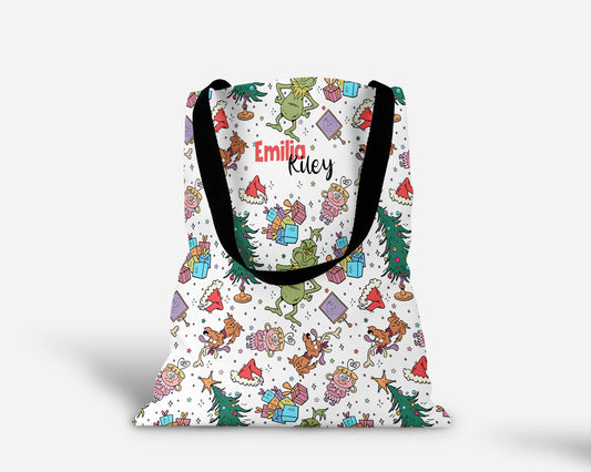 Mean But Merry Christmas Personalized Tote Bag
