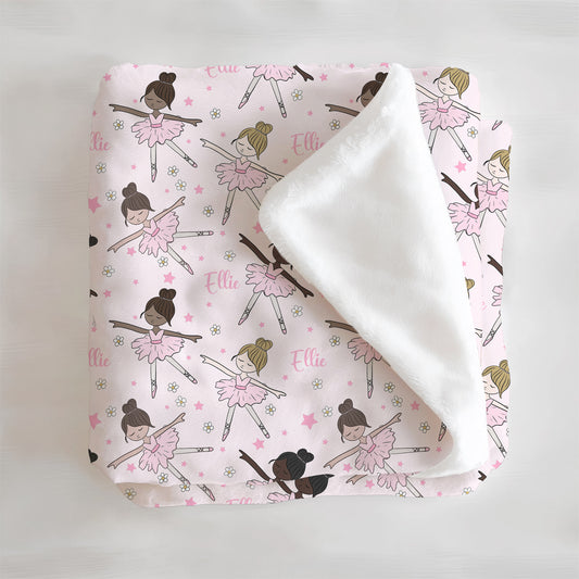 Ballerina Personalized Minky Blanket