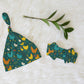 Cluck & Bloom Personalized Knotted Newborn Hat & Bow Headband