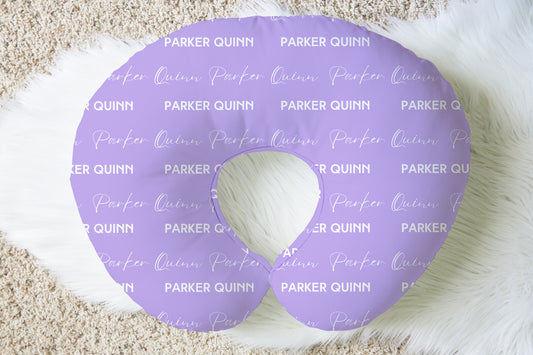 Solid Color Stacked Font Font Personalized Name Nursing Pillow Cover