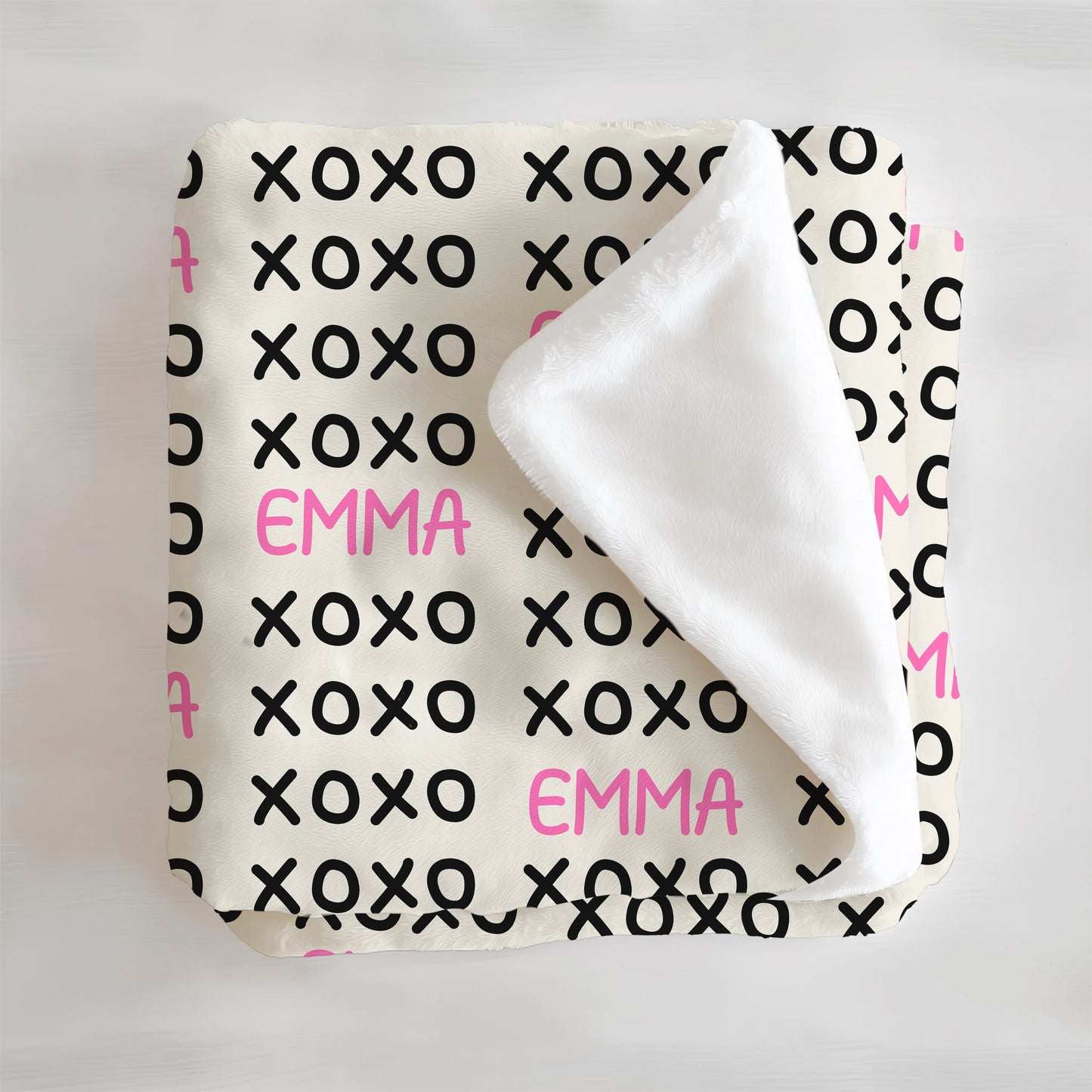 Valentines XOXO Personalized Minky Blanket