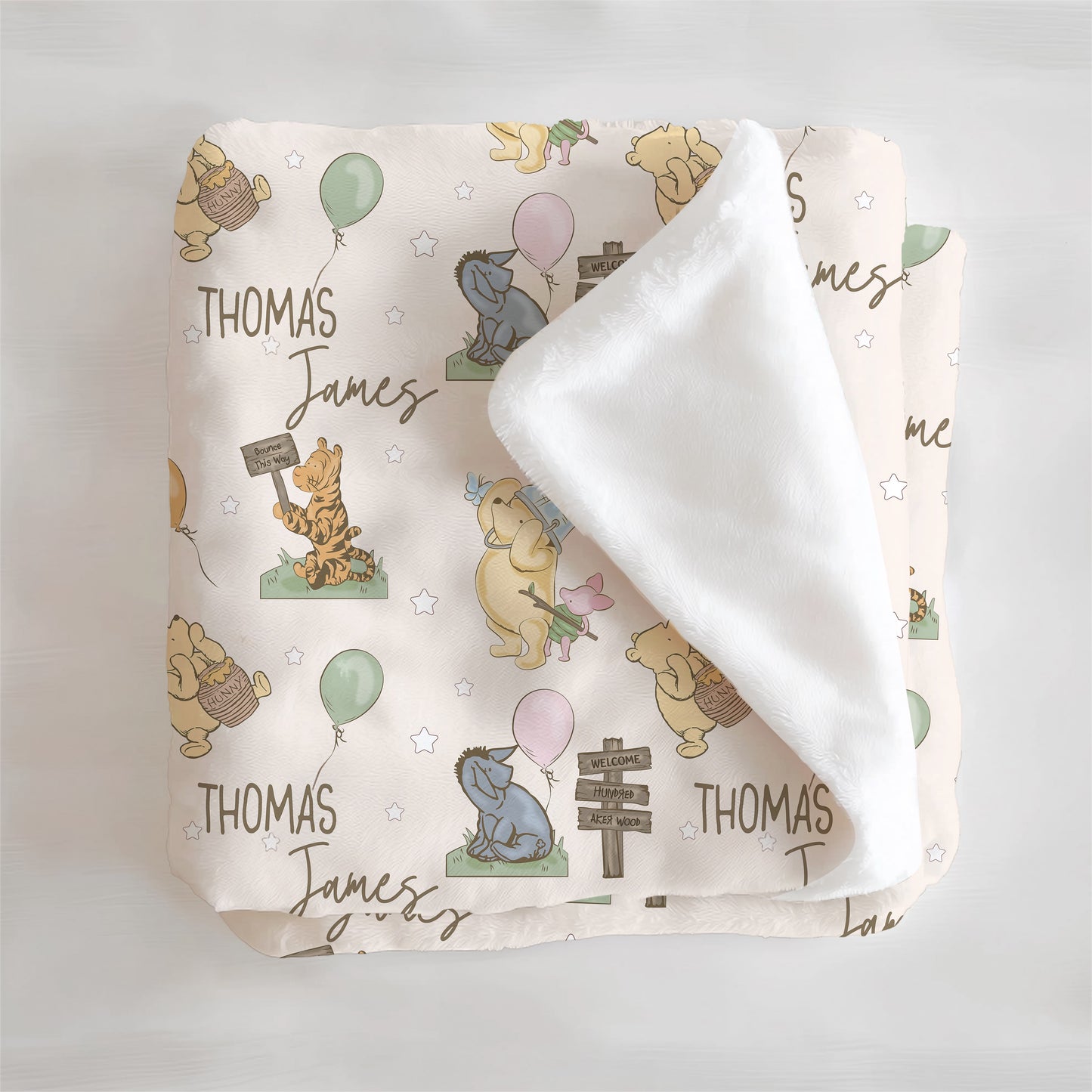 Winnie The Pooh Personalized Minky Blanket