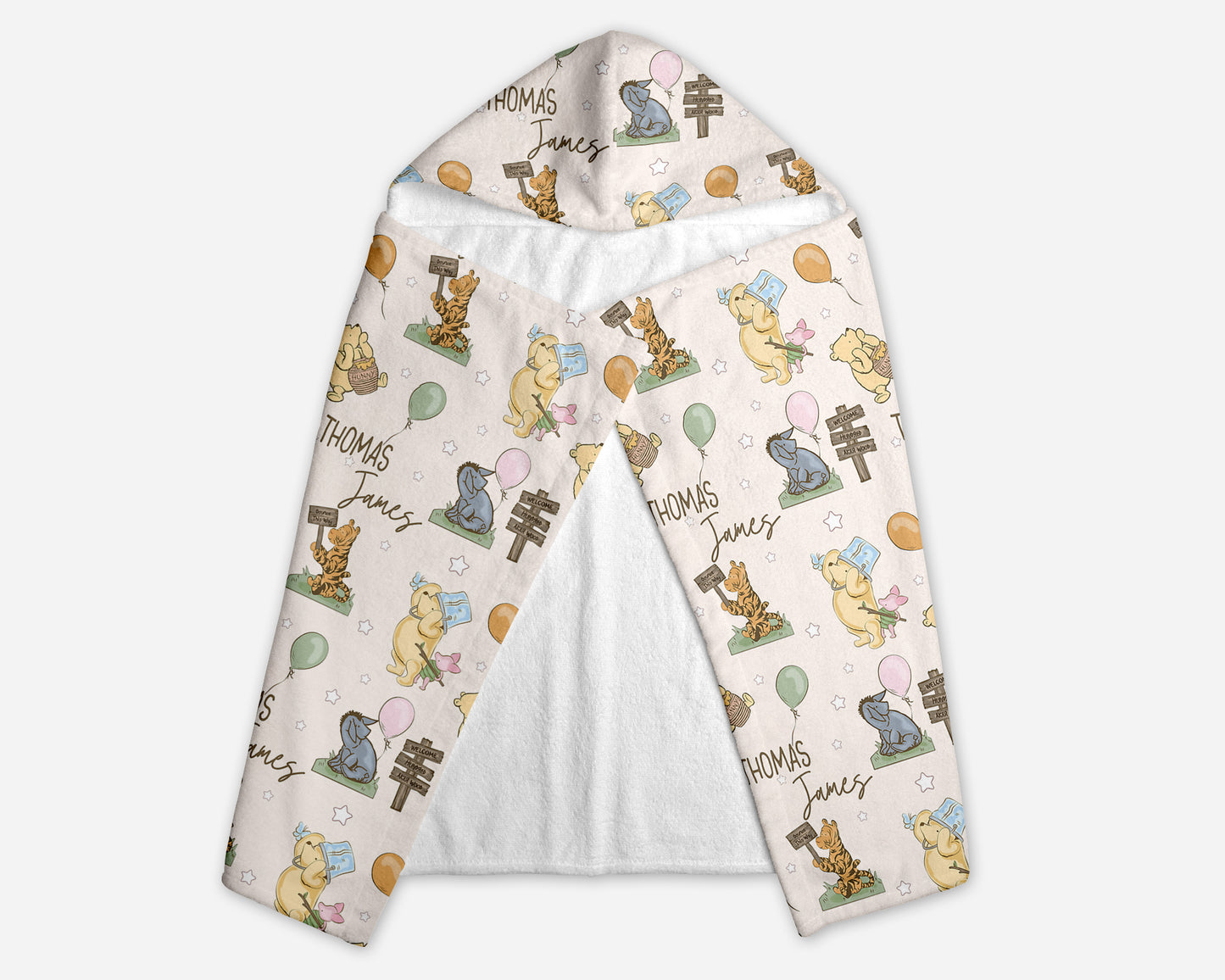 Winnie The Pooh Personalized Hooded Towel