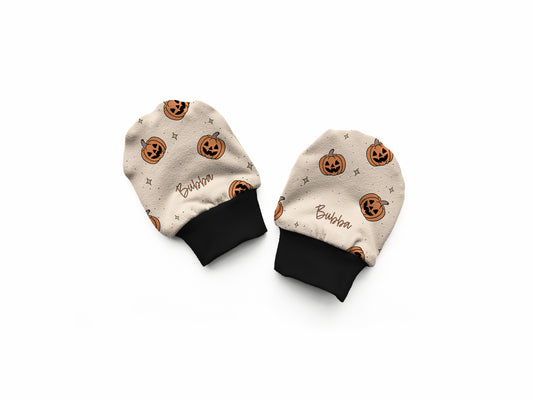 Pumpkin Halloween Personalized Baby Mittens