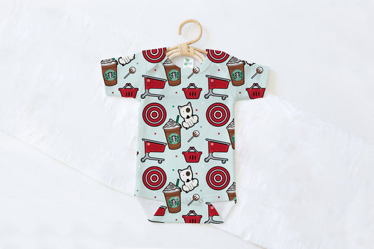 Carts & Coffee Personalized Name Baby Bodysuit