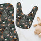 Barnyard Boos Halloween Personalized Name Burp Cloth & Bib