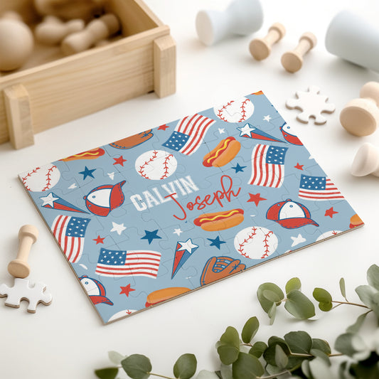 Take Me Out To The Ballgame Kids Personalized 30 Piece Puzzle