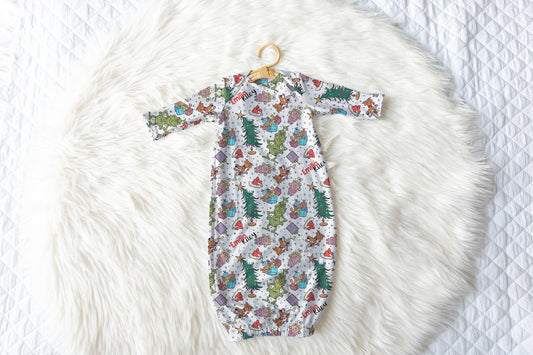 Mean But Merry Christmas Personalized Name Infant Gown