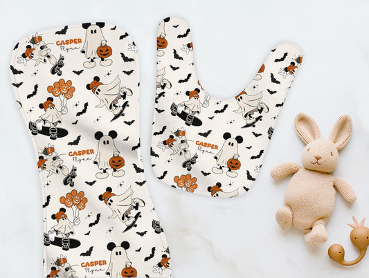 Halloween Boo Crew Burp Cloth & Bib