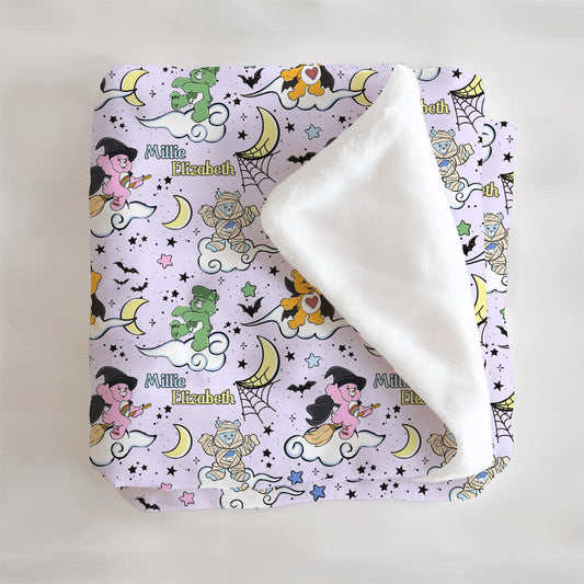 Scare Bears Halloween Personalized Minky Blanket